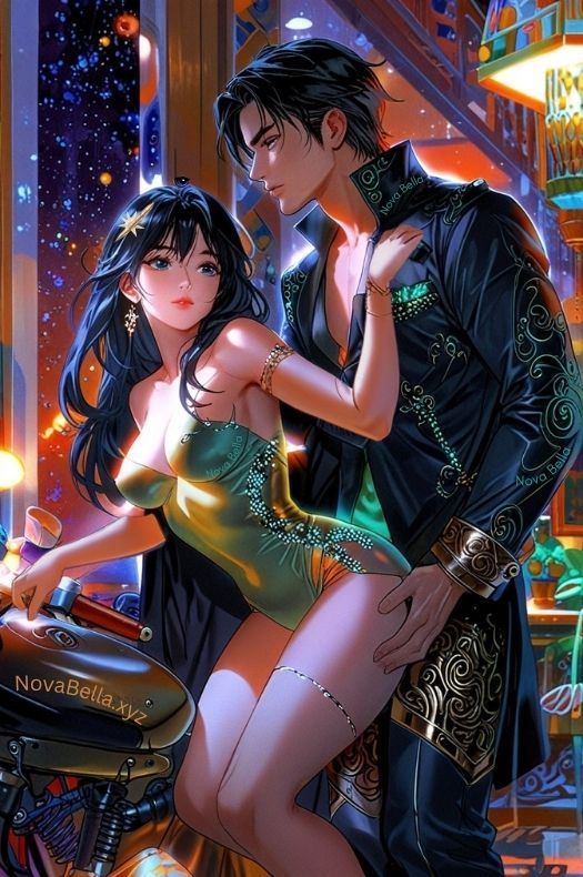 Pictured here is a Chinese man behind a brunette white woman.  She wears a satin lingerie teddy and he has one hand on her hip in anticipation of an erotic event.